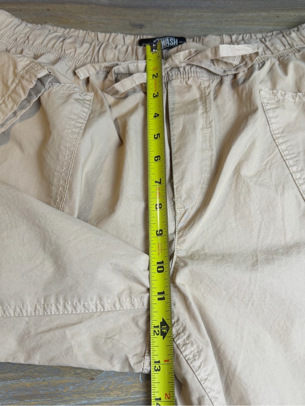 Rewash Tan Cargo Trousers with Drawstring Waist- 100% Cotton - Picture 8 of 12